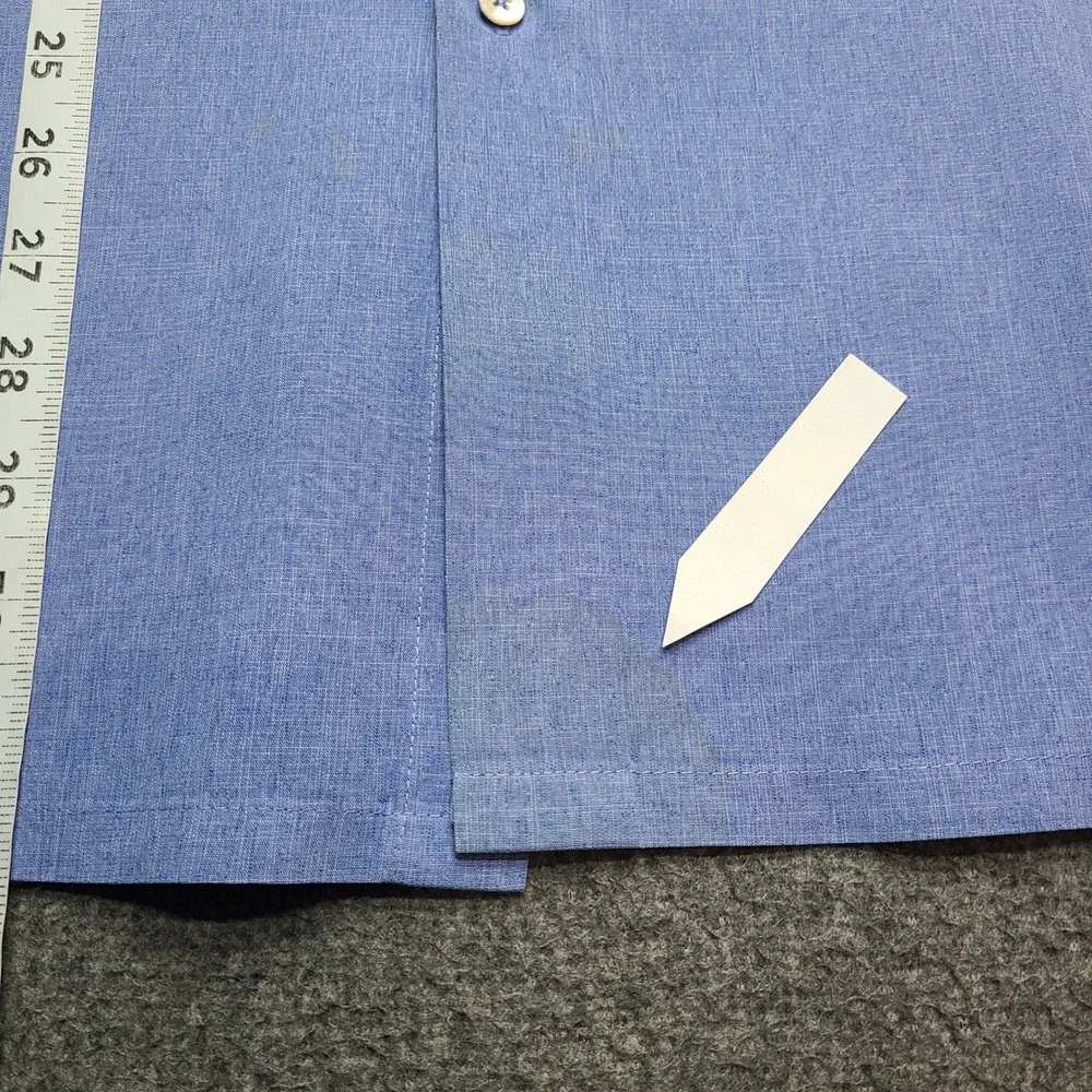 Bugatchi Button Down Shirt Mens XL Blue Good Modal Blend Short Sleeve Pocket